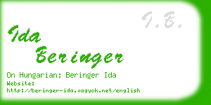 ida beringer business card